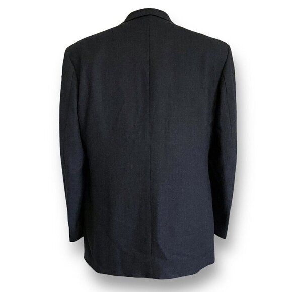 Oscar de la Renta Mens Blazer 43R Charcoal Gray Wool Flannel Two Button Jacket - Picture 6 of 11